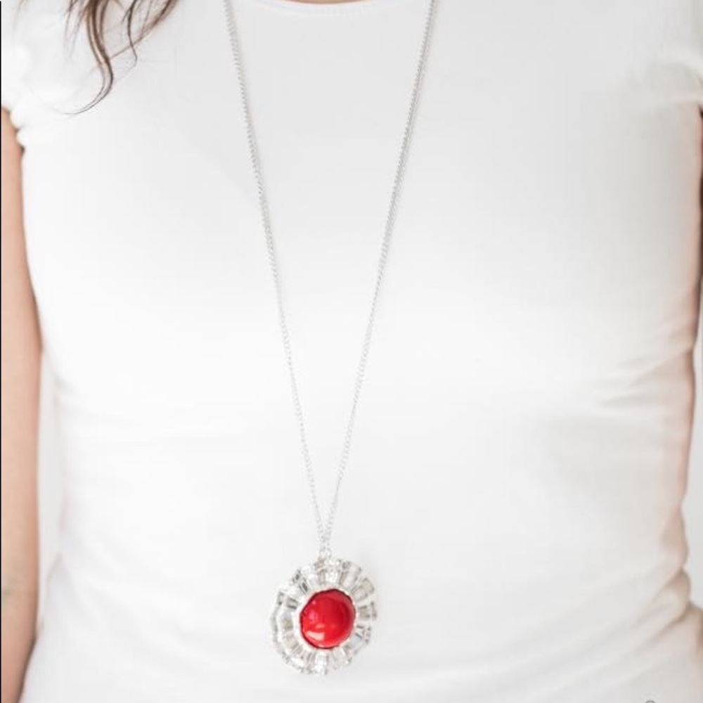 Long Red Primary Color Necklace